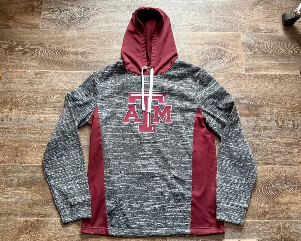 Men’s Fanatics Texas A&M University Gray Maroon Pullover Hoodie Size Medium